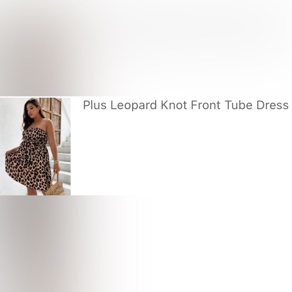 SHEIN Leopard Strapless Dress